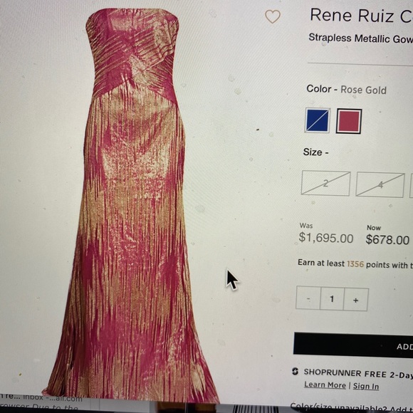 RENE RUIZ STRAPLESS GOWN - Picture 16 of 16